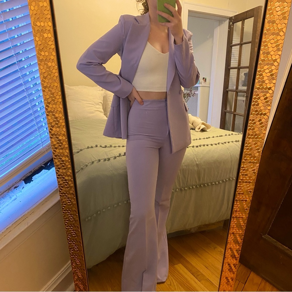 boohoo lilac suit set | like new